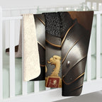 Rottweiler Medieval Knight Portrait Regal Throw Blanket | Premium Dog Prints | Tritan