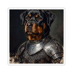 Rottweiler Medieval Knight vinyl sticker by Tritan, front