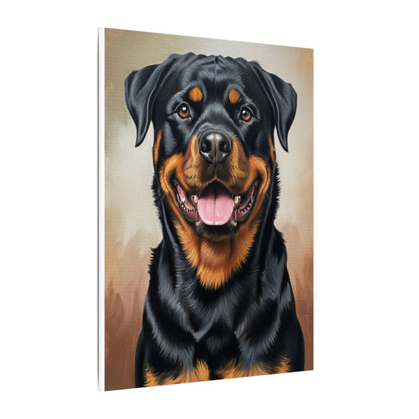Rottweiler Oil Portrait Canvas Print | Warm Dog Wall Art | Pet Lover Gift | Gentle Giant Home Decor