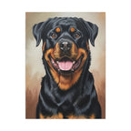 Rottweiler Oil Portrait Canvas Print | Warm Dog Wall Art | Pet Lover Gift | Gentle Giant Home Decor