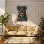 Rottweiler Oil Portrait canvas print by Tritan, sofa wall