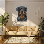 Rottweiler Oil Portrait canvas print by Tritan, sofa wall