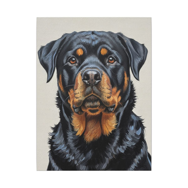 Rottweiler Oil Portrait Regal Canvas Wall Art Print | Dog Lover Gift | Large Pet Portrait | Animal Decor | Gentle Giant — Lifestyle View