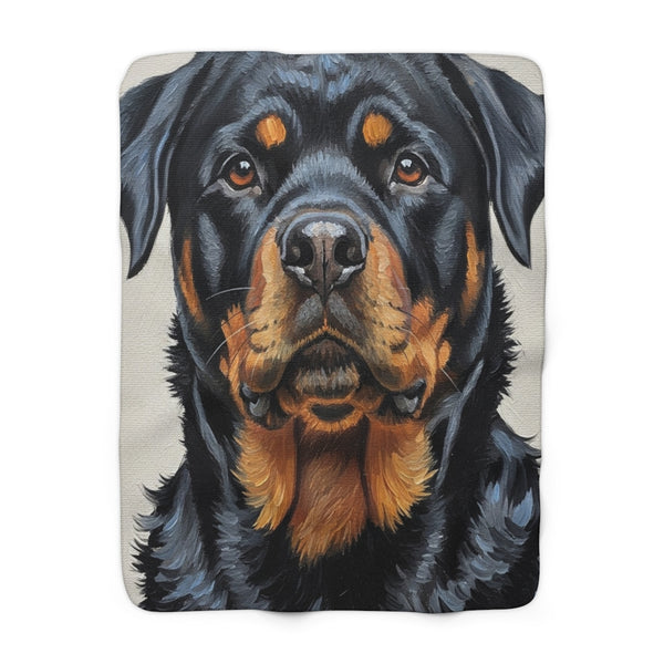 Rottweiler Oil Portrait Regal Throw Blanket | Premium Dog Prints | Tritan