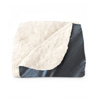 Rottweiler Oil Portrait sherpa blanket by Tritan, folded
