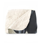 Rottweiler Oil Portrait sherpa blanket by Tritan, folded