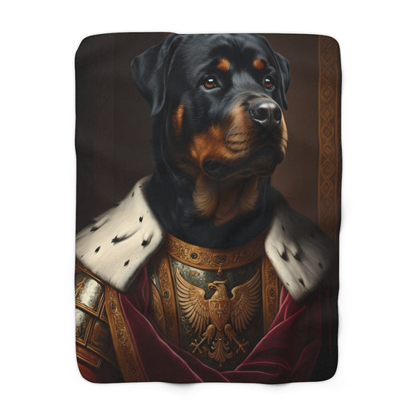 Rottweiler Renaissance Royal Portrait Regal Throw Blanket | Premium Dog Prints | Tritan