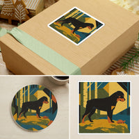 Rottweiler Retro Autumn Stocking Stuffer Gift Set | Coaster & 2 Stickers | Tritan
