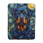 Rottweiler Post-Impressionist sherpa blanket by Tritan, front