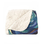Rottweiler Post-Impressionist sherpa blanket by Tritan, folded