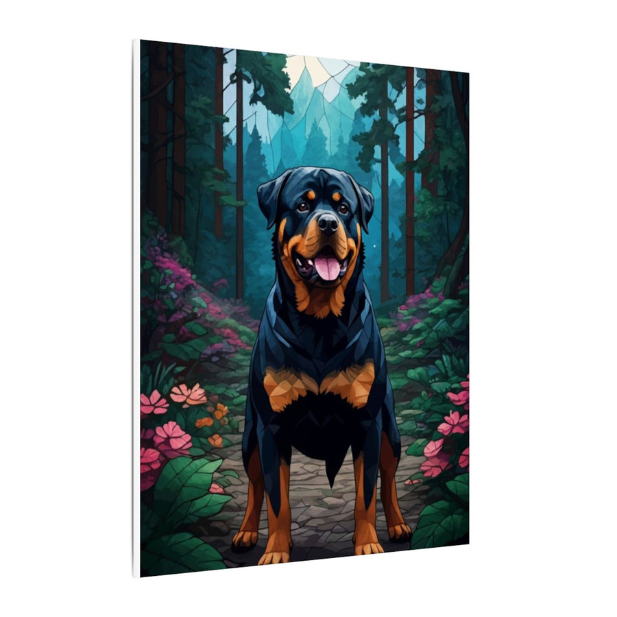Rottweiler Stained Glass canvas print by Tritan, side