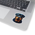 Rottweiler Low Poly vinyl sticker by Tritan, on a laptop