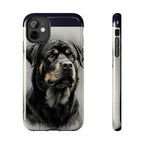 Rottweiler Charcoal tough phone case by Tritan, front and side