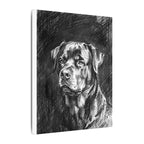 Rottweiler Wall Art, Charcoal Dog Portrait Canvas Print, Rotti Lover Gift, Modern Pet Art Decor