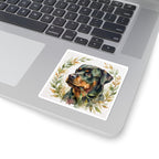 Rottweiler Watercolor vinyl sticker by Tritan, on a laptop