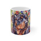 Rottweiler Watercolor ceramic mug by Tritan, front