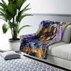 Rottweiler Watercolor sherpa blanket by Tritan, on sofa