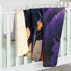 Rottweiler Watercolor Lavender Fields Throw Blanket | Premium Dog Prints | Tritan