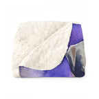 Rottweiler Watercolor sherpa blanket by Tritan, folded