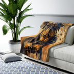 Rottweiler Watercolor sherpa blanket by Tritan, on sofa