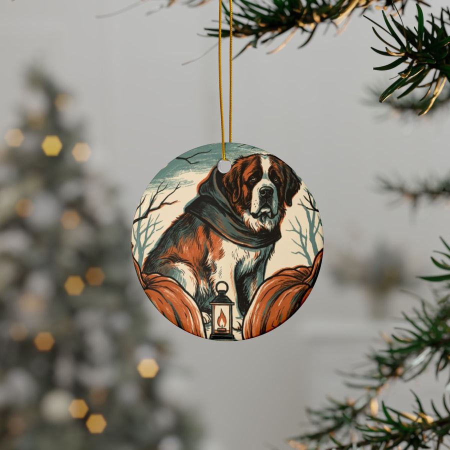 Saint Bernard Halloween Poster ceramic ornament by Tritan, context