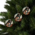Saint Bernard Halloween Poster ceramic ornament by Tritan, set