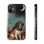 Saint Bernard Halloween tough phone case by Tritan, front and side