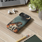 Saint Bernard Halloween tough phone case by Tritan, on a desk