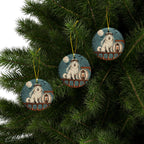 Samoyed Halloween Poster ceramic ornament by Tritan, set