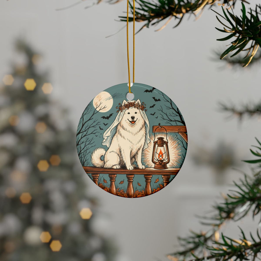 Samoyed Halloween Poster ceramic ornament by Tritan, context