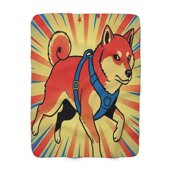 Shiba Inu Comic Book - Dynamic Pop Art with Halftone Dots Throw Blanket | Premium Dog Prints | Tritan