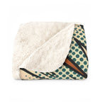 Shiba Inu Comic Pop Art sherpa blanket by Tritan, folded