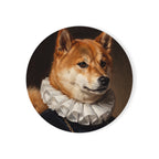 Shiba Inu Royal Portrait Drink Coaster by Tritan, round coaster, front view