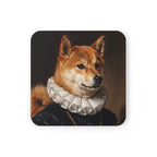 Shiba Inu Royal Portrait Drink Coaster by Tritan, square coaster, front view