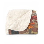 Shiba Inu Acrylic sherpa blanket by Tritan, folded