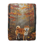 Shiba Inu Acrylic sherpa blanket by Tritan, front