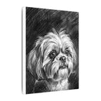 Shih Tzu Charcoal Portrait Canvas Wall Art - Dog Lover Gift, Pet Owner Decor, Modern Animal Art