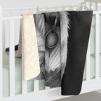 Shih Tzu Charcoal Portrait Sherpa Fleece Blanket | Dog Lover Gift