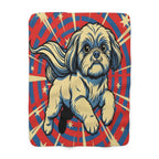 Shih Tzu Comic Pop Art Throw Blanket | Premium Dog Prints | Tritan