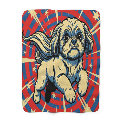 Shih Tzu Comic Pop Art Throw Blanket | Premium Dog Prints | Tritan