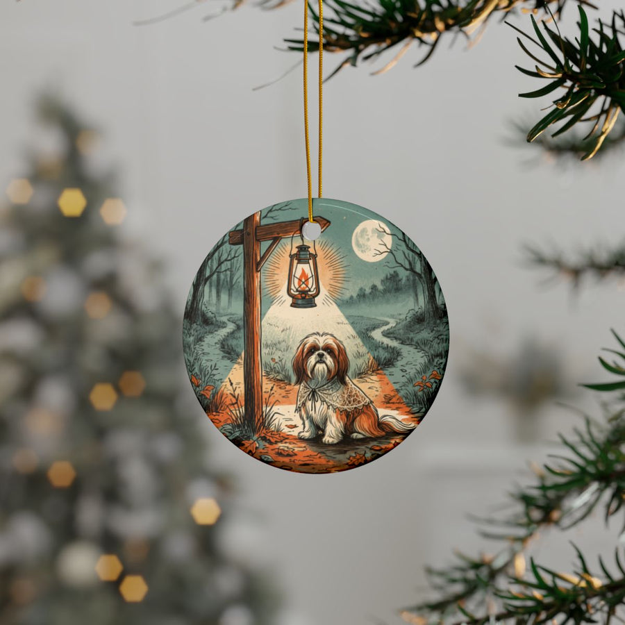 Shih Tzu Halloween Poster ceramic ornament by Tritan, context