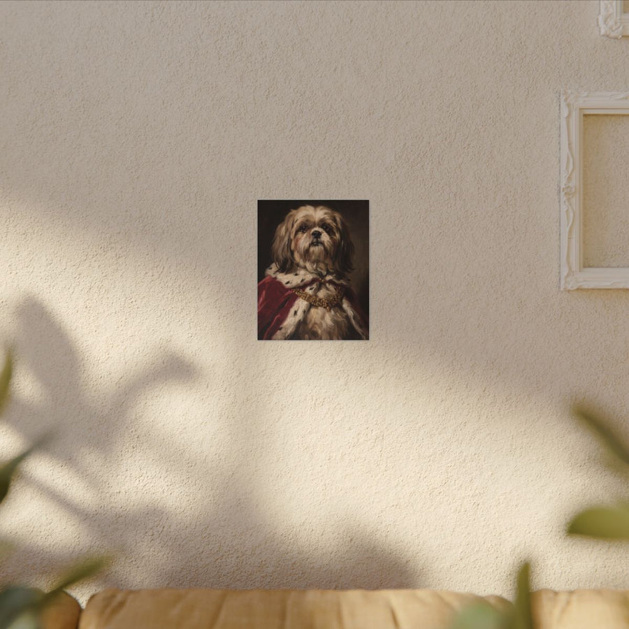 Shih Tzu Kings & Queens Royal Portrait Canvas Wall Art, Regal Dog Painting, Shih Tzu Lover Gift, Stretched Canvas