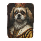 Shih Tzu Kings & Queens Royal Portrait Regal Throw Blanket | Premium Dog Prints | Tritan