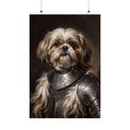 Shih Tzu Medieval Knight matte poster print by Tritan, front