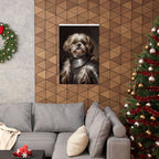 Shih Tzu Medieval Knight matte poster print by Tritan, framed on wall