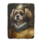 Shih Tzu Medieval Knight Portrait Regal Throw Blanket | Premium Dog Prints | Tritan