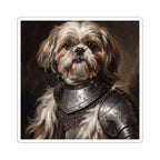 Shih Tzu Medieval Knight vinyl sticker by Tritan, front