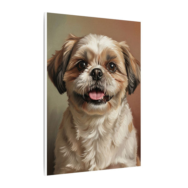Shih Tzu Oil Painting Canvas Wall Art | Warm Dog Portrait | Pet Lover Gift | Stretched Canvas Decor for Shih Tzu Owners