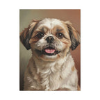 Shih Tzu Oil Painting Canvas Wall Art | Warm Dog Portrait | Pet Lover Gift | Stretched Canvas Decor for Shih Tzu Owners