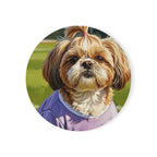 Shih Tzu Oil Painting Soccer Portrait Coaster | Dog Lover Gift, Pet Decor, Puppy Art